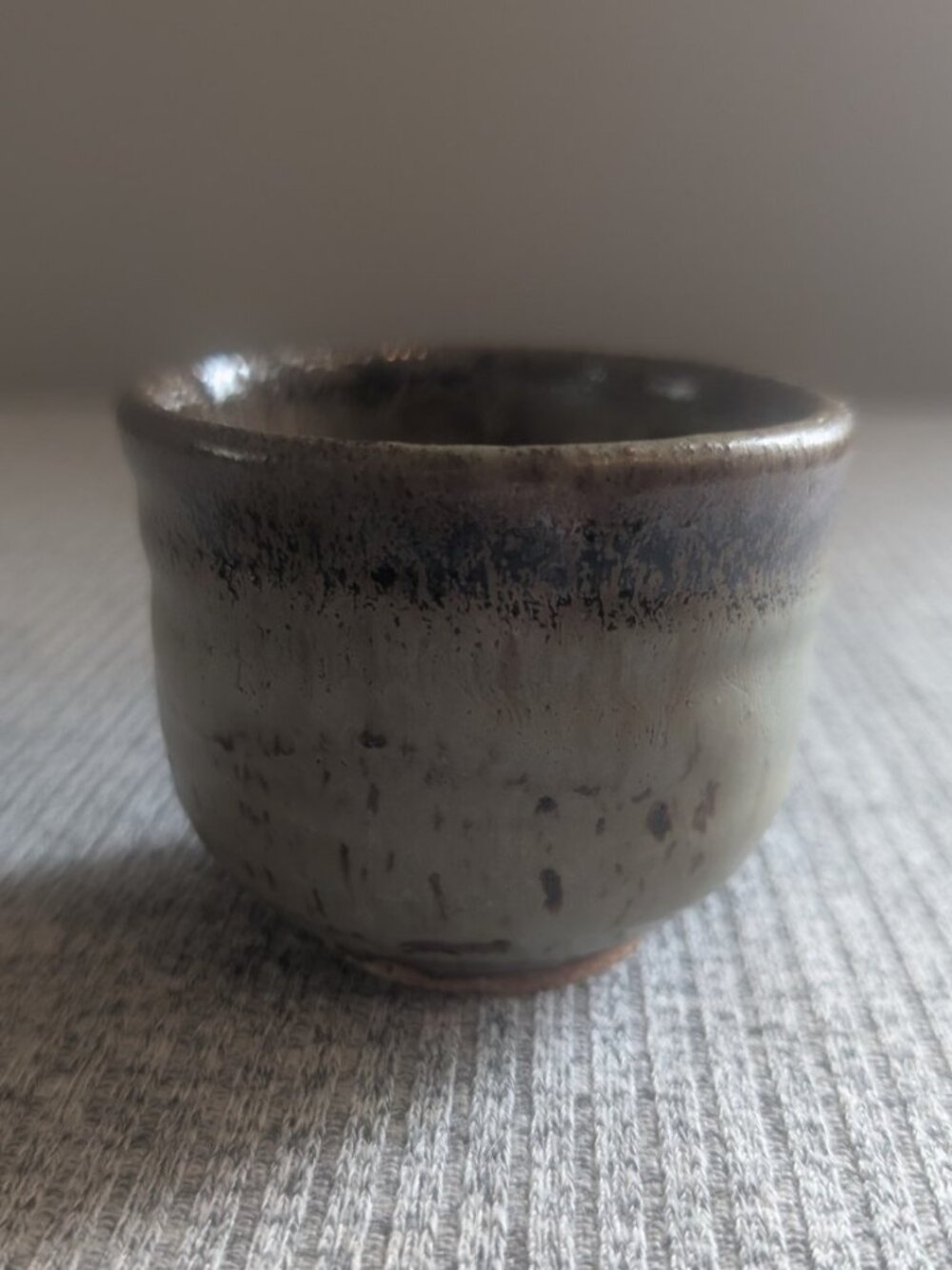 Small Glazed Stoneware Cup/Trinket Bowl in Green and Brown, VGC - Picture 2 of 5